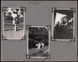1935 Életképek Budapestről és Ürömről, 10 db, 9x6 cm-es méretekben, papírra rögzítve