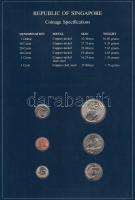 Szingapúr 1981. 1c - 1$ 6klf db, forgalmi szett felbélyegzett kartonlapon T:1
Singapore 1981. 1 cent...