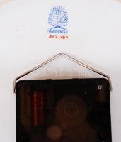 Herendi Viktória mintás falióra, kézzel festett, jelzett, hibátlan, quartz szerkezettel, d:27,5 cm /...
