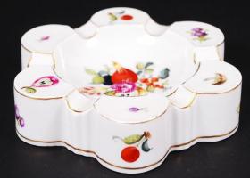 Herendi gyümölcsös hamutartó, kézzel festett, jelzett, hibátlan, d:15 cm