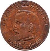 Kampfl József (1939-) DN. "Bánki Donát - Gépészmérnöki Kar" nagyméretű egyoldalas Br plakett (170mm) T:2 Hungary ND. "Donát Bánki - Faculty of Mechanical Engineering" Br plaque. Sign: József Kampfl (170mm) C:XF