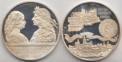 1990. 500Ft Ag + 500Ft Ag "Mátyás király" pár T:PP Dísztokban, tanúsítvánnyal