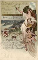 1898 - 8. Bayerische Sängerfest in Passau, Emb. Ga. litho