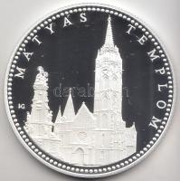 Kósa István (1953-) 1998. "Mátyás Templom / Pest, Buda, Óbuda Egyesítésének 125. évfordulója" Ag emlékérem (31.17g/0.999/42.5mm) T:PP Dísztokban
