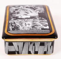 Szász Endre által tervezett Hollóházi jelzett porcelán doboz hibátlan állapotban / Faces designed by...