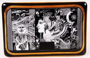 Szász Endre által tervezett Hollóházi jelzett porcelán doboz hibátlan állapotban / Faces designed by...