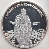 DN. "Nemzetünk nagyjai - II. Rákóczi Ferenc" Ag emlékérem (10,37g/0.999) T:PP Tanúsítvánnyal!