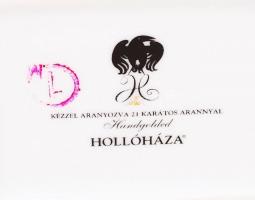 Szász Endre által tervezett Hollóházi jelzett porcelán ékszeres doboz /  Faces designed by Endre Sza...