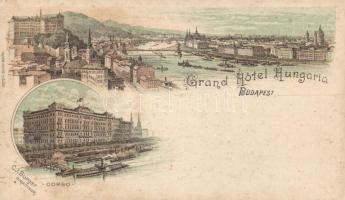 Budapest, Grand Hotel Hungaria, Corso, litho (EK)