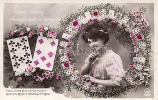 Playing card, lady (EK)