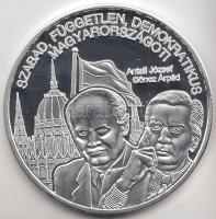 DN. "Nemzetünk nagyjai - Rendszerváltók" Ag emlékérem (10,37g/0.999) T:PP Tanúsítvánnyal!