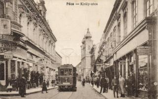 Pécs, Király utca, villamos
