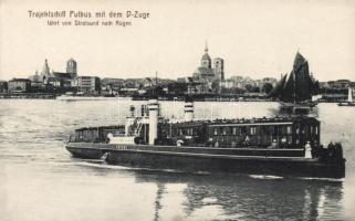 Stralsund Trajektschiff Putbus mit dem D-Zuge / train ferry