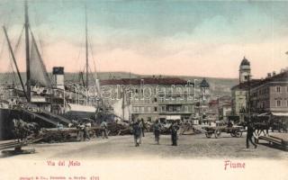 Fiume Via del Molo / port, steamship