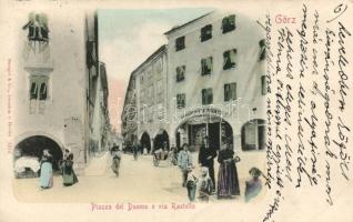 Gorizia, Görz; Piazza del Duomo, via Rastello / Cathedral square, Rastello street, grocery of N. Frantz