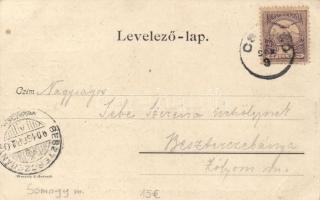 Csurgó, Somogy-Csurgó; Buchler Mór kereskedése, tűzoltó laktanya; Marton és Kálmán kiadása, floral