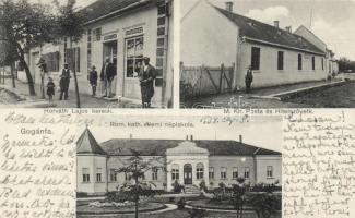 Gógánfa, Horváth Lajos kereskedése, posta, katolikus népiskola