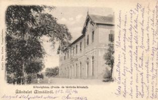 Balatonalmádi, községháza, posta; kiadja Pósa Endre