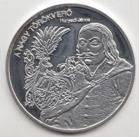 DN. "Nemzetünk nagyjai - Hunyadi János" Ag emlékérem (10,37g/0.999) T:PP Tanúsítvánnyal!