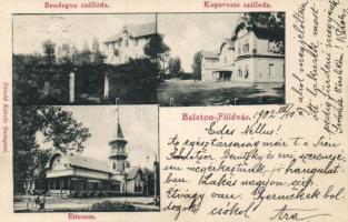 Balatonföldvár, Bendegúz szálloda, Kupavezér szálloda; Divald Károly
