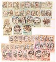 Illetékbélyeg tétel 2 db berakólapon 1876-tól, közte okirati szignetták