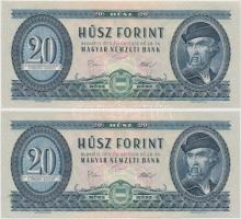 1975. 20Ft (2x) egymást követő sorszámmal T:I