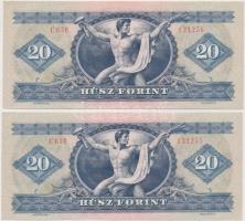 1975. 20Ft (2x) egymást követő sorszámmal T:I