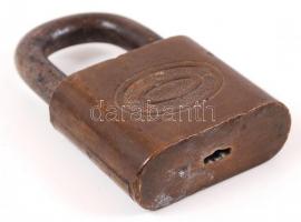 Német réz lakat 888 jelzéssel kulcs nélkül, 9x6 cm