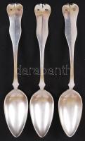 3 db ezüst (Ag) leveses kanál, jelzett / silver soup spoons, 210 g.