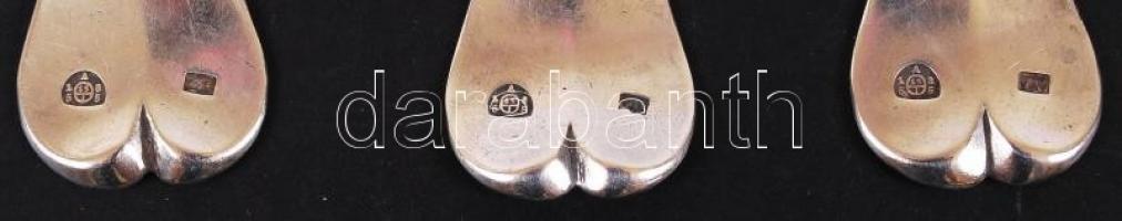 3 db ezüst (Ag) leveses kanál, jelzett /
silver soup spoons, 210 g