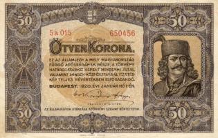 1920. 50K T:II Csak egyszer hajtva!