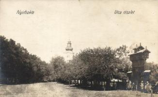 Nyírbakta, utca részlet, templom