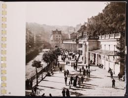 1958 Prágai fotóalbum, angol nyelvű képjegyzékkel, 48 db fotó / 1958 Prague Photo Album with english-language list of photos, with 48 pictures, 17x22 cm.