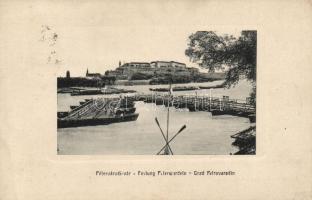 Újvidék Pétervárad, pontoon bridge, castle, SS Aladár (EB)