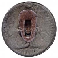 1943. "1. Gyorslevente Nap Pestszenterzsébet" kerékpáros szürkefém gomblyukjelvény (30mm) ...