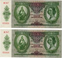 1936. 10P (2x) egymásutáni sorszámokkal T:I-