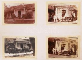 cca 1900-1920 Földesúr birtokán készült fényképek albumba rendezve (kastély és berendezése, majorság, tehenészet, lovak, mezőgazdasági munkák, vadászat, családi fotók), 62 db, 6x7 cm.