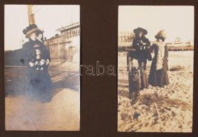 cca 1900-1920 Arisztokratákról, többségében a Kaiserin Auguste Victoria (Hamburg) hajó fedélzetén készült fotók, 19 db / Photo album about about aristocrats, most on the deck of Kaiserin Auguste Victoria ship, 8x14 cm.