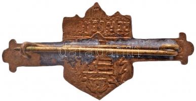 ~1940. "Szatmárnémeti Református Leány Gimnázium" zománcozott iskolajelvény (16x31mm) T:1-...