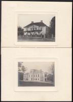 cca 1900-1910 Kastélyokról, kúriákról készült fotók kartonra kasírozva, 4 db, kartonméret: 15x20 cm,...