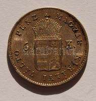 1849N.B. "Szabadságharc" 6kr Ag, "Törött Á"-tévveret T:2-