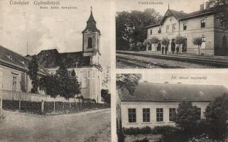 Gyömöre, Katolikus templom, vasútállomás, népiskola
