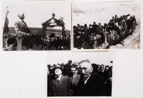 cca 1947-1948 Rudas Miklós, a MAFIRT fotóriporterének fotói bányászoknak rendezett politikai gyűlésr...