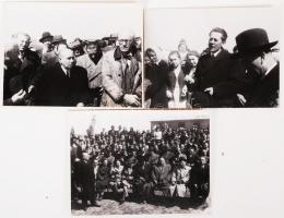 cca 1947-1948 Rudas Miklós, a MAFIRT fotóriporterének fotói bányászoknak rendezett politikai gyűlésr...