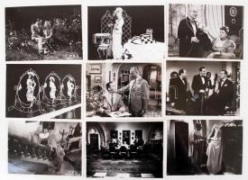 cca 1940-1970 Filmjelenetek, filmszínészek különféle magyar filmekből, némelyik feliratozva, 33 db, ...