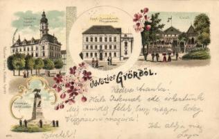 1899 Győr, Kismegyeri emlékoszlop, litho; Röszler Károly kiadása