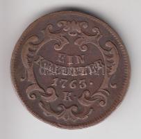 1763K 1Kr "Mária Terézia" T:2-
Huszár 1758., Unger III.:1272.a
