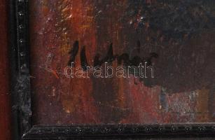 Molnár Róza (1900-1977): Virágcsendélet. Olaj, farost, jelzett, keretben, 60×80 cm