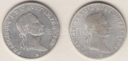 1832A 20Kr Ag + 1835B 20Kr Ag "I. Ferenc" T:2-