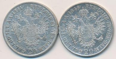 Ausztria 1841A 20Kr Ag + 1848A 20Kr Ag "I. Ferdinánd" T:2,2-
Austria 1841A 20 Kreuzer Ag +...